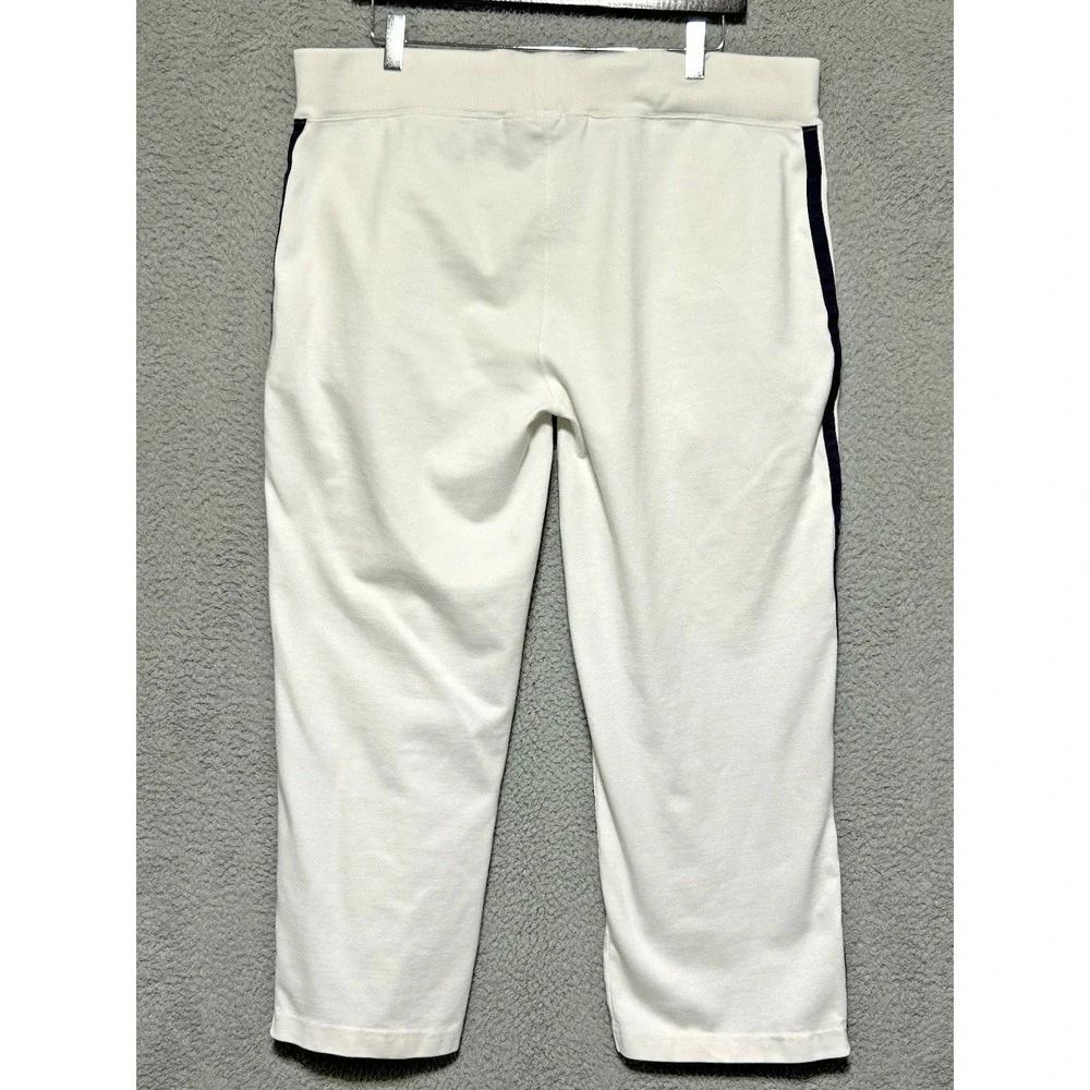 Vintage Polo Ralph‎ Lauren Mens Large Baggy 37X26 White Navy Stripe Sweatpants
